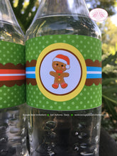 Load image into Gallery viewer, Gingerbread Birthday Party Bottle Wraps Boy Girl Wrappers Label Cover Christmas Candy Cookie Decorating Boogie Bear Invitations Hansel Theme