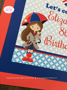 London England Birthday Party Door Banner Girl Red White Blue Royal Queen British Great Britain Flag Boogie Bear Invitations Elizabeth Theme