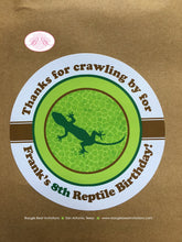 Load image into Gallery viewer, Reptile Snake Birthday Party Stickers Circle Sheet Frog Lizard Snake Amazon Jungle Rain Forest Wild Zoo Boogie Bear Invitations Frank Theme