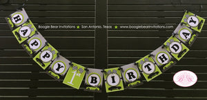 Race Car Happy Birthday Party Banner Lime Green Boy Girl Black Grey 1st 2nd 3rd 4th 5th 6th 7th 8th 9th Boogie Bear Invitations Brad Theme