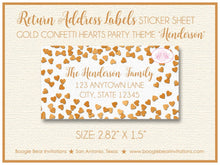 Load image into Gallery viewer, Gold Confetti Hearts Valentine&#39;s Party Invitation Foil Glitter Day Love Boogie Bear Invitations Henderson Theme Paperless Printable Printed