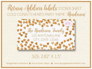 Gold Confetti Hearts Valentine's Party Invitation Foil Glitter Day Love Boogie Bear Invitations Henderson Theme Paperless Printable Printed