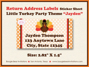 Little Turkey Birthday Party Invitation Girl Boy Fall Autumn Thanksgiving Boogie Bear Invitations Paperless Printable Printed Jayden Theme