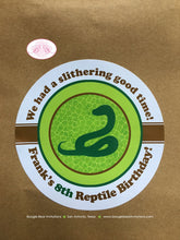 Load image into Gallery viewer, Reptile Birthday Party Favor Bag Treat Paper Handled Frog Snake Lizard Rainforest Amazon Jungle Wild Zoo Boogie Bear Invitations Frank Theme