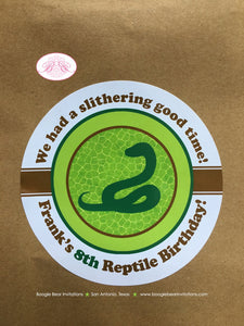 Reptile Birthday Party Favor Bag Treat Paper Handled Frog Snake Lizard Rainforest Amazon Jungle Wild Zoo Boogie Bear Invitations Frank Theme
