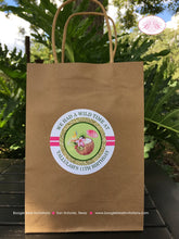 Load image into Gallery viewer, Tropical Paradise Birthday Party Favor Bag Treat Handled Girl Flamingo Pineapple Pink Gold Green 11th Boogie Bear Invitations Tallulah Theme