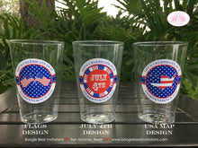 Load image into Gallery viewer, 4th of July Party Beverage Cups Plastic Drink Stars Stripes Red White Blue Flag America Reunion 1st Boogie Bear Invitations Hamilton Theme