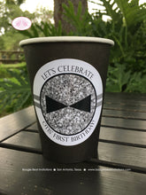 Load image into Gallery viewer, Mr Wonderful 1st Birthday Party Beverage Cups Paper Drink Silver ONE Boy Mustache Bow Tie Onederful Black Boogie Bear Invitations Otis Theme