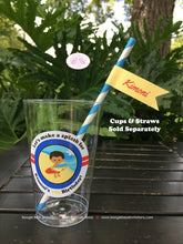 Load image into Gallery viewer, Surfer Boy Birthday Party Beverage Cups Plastic Drink Beach Pool Surf Surfing Wave Ocean Island Hawaii Boogie Bear Invitations Kimoni Theme