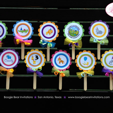 Wild Jungle Animals Cupcake Toppers Birthday Party Safari Zoo Rain Forest Amazon Tropical Boy Girl Set Boogie Bear Invitations Cassidy Theme