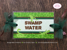 Load image into Gallery viewer, Reptile Party Beverage Card Wrap Drink Label Birthday Snake Frog Lizard Amazon Jungle Rain Forest Zoo Boogie Bear Invitations Frank Theme