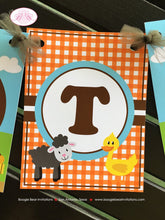 Load image into Gallery viewer, Fall Farm Animals Happy Birthday Banner Party Orange Pumpkin Boy Red Barn Truck 1st 2nd 3rd 4th 5th 6th Boogie Bear Invitations Hewitt Theme