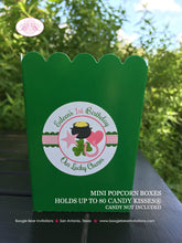 Load image into Gallery viewer, Lucky Charm Popcorn Boxes Mini Food Buffet Birthday Party Pink Green Shamrock St. Patricks Day Clover Boogie Bear Invitations Eileen Theme