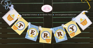 Yellow Rubber Duck Baby Shower Banner Party Blue Little Duckie Ducky Boy Bubbles Swim Swimming Girl 1st Boogie Bear Invitations Terry Theme