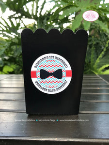 Little Man Party Popcorn Boxes Mini Food Buffet Candy Birthday Boy Mustache Tie Red Blue Black 1st Boogie Bear Invitations Salvador Theme