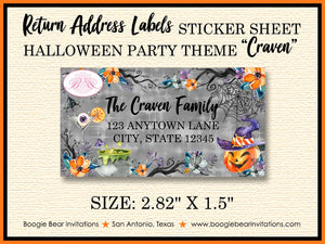 Halloween Witch Party Invitation Pumpkin Cocktail Spiderweb Orange Black Boogie Bear Invitations Craven Theme Paperless Printable Printed