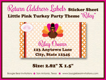 Load image into Gallery viewer, Little Pink Turkey Birthday Party Invitation Girl Gobble Thanksgiving Fall Boogie Bear Invitations Paperless Printable Printed Riley Theme