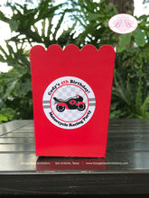 Load image into Gallery viewer, Red Motorcycle Party Popcorn Boxes Mini Food Buffet Birthday Boy Racing Black Enduro Motocross Racing Tag Boogie Bear Invitations Cody Theme