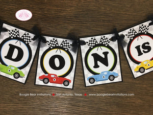 Race Car Birthday Party Banner Small Racing Classic Girl Boy Retro Coupe Fastback Antique Classic Club Boogie Bear Invitations Gordon Theme