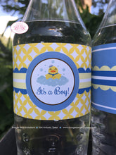 Load image into Gallery viewer, Yellow Rubber Duck Baby Shower Bottle Wraps Wrappers Cover Label Blue Little Duckie Boy Pool Bubbles Tag Boogie Bear Invitations Terry Theme