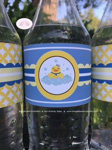 Yellow Rubber Duck Baby Shower Bottle Wraps Wrappers Cover Label Blue Little Duckie Boy Pool Bubbles Tag Boogie Bear Invitations Terry Theme