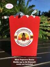 Load image into Gallery viewer, Little Turkey Party Popcorn Boxes Mini Favor Food Birthday Boy Girl Thanksgiving Fall Country Harvest Boogie Bear Invitations Jayden Theme