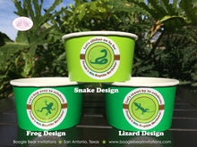 Load image into Gallery viewer, Reptile Birthday Party Treat Cups Candy Buffet Appetizer Food Girl Boy Frog Snake Lizard Rain Forest Bug Boogie Bear Invitations Frank Theme