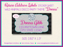 Load image into Gallery viewer, Disco Wild Animals Party Invitation Birthday Dance Girl Boy Zoo Exotic Retro Boogie Bear Invitations Donna Theme Paperless Printable Printed
