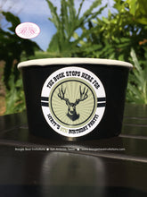 Load image into Gallery viewer, Deer Hunting Party Treat Cups Candy Buffet Appetizer Food Birthday Buck Boy Girl Antlers Bust Hunt Black Boogie Bear Invitations Wyatt Theme