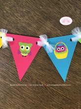 Load image into Gallery viewer, Spring Easter Owls Party Banner Pennant Birthday Garland Pink Boy Girl Egg Hunt 1st 2nd 3rd 4th 5th 6th Boogie Bear Invitations Lottie Theme