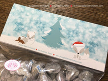 Load image into Gallery viewer, White Winter Fox Baby Shower Treat Bag Toppers Folded Favor Christmas Snow White Forest Red Birthday Tag Boogie Bear Invitations Aspen Theme