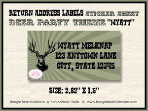 Deer Hunting Birthday Party Invitation Buck Elk Hunting Trip Bust Head Antlers Bullseye Boy Girl Boogie Bear Invitations Wyatt Theme Printed