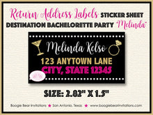 Load image into Gallery viewer, Destination Bachelorette Party Invitation Girl Pink Gold Black Itinerary Boogie Bear Invitations Melinda Theme Paperless Printable Printed