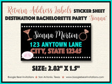 Load image into Gallery viewer, Destination Bachelorette Party Invitation Aqua Rose Gold Black Itinerary Boogie Bear Invitations Sienna Theme Paperless Printable Printed