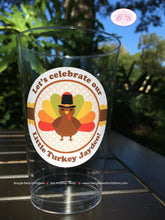 Load image into Gallery viewer, Little Turkey Birthday Party Beverage Cups Plastic Drink Girl Boy Fall Thanksgiving Farm Country Gobble Boogie Bear Invitations Jayden Theme