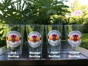 Little Pink Turkey Birthday Party Beverage Cups Plastic Drink Girl Fall Thanksgiving Farm Country Gobble Boogie Bear Invitations Riley Theme