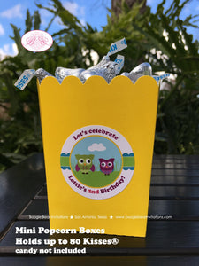 Easter Owls Party Popcorn Boxes Mini Favor Buffet Food Birthday Girl Boy Spring Woodland Forest Egg Tag Boogie Bear Invitations Lottie Theme