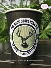 Load image into Gallery viewer, Deer Hunting Party Beverage Cups Paper Drink Birthday Buck Elk Boy Girl Hunt Bust Head Antlers Wild Game Boogie Bear Invitations Wyatt Theme