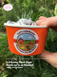 Farm Pumpin Birthday Party Treat Cups Candy Buffet Paper Boy Girl Barn Barn Country Ranch Red Truck Boogie Bear Invitations Donovan Theme