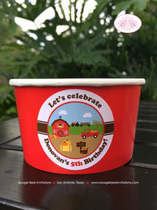 Farm Pumpin Birthday Party Treat Cups Candy Buffet Paper Boy Girl Barn Barn Country Ranch Red Truck Boogie Bear Invitations Donovan Theme