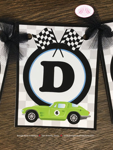 Race Car Birthday Party Banner Small Racing Classic Girl Boy Retro Coupe Fastback Antique Classic Club Boogie Bear Invitations Gordon Theme