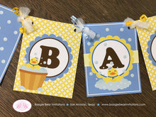 Load image into Gallery viewer, Yellow Rubber Duck Baby Shower Banner Welcome Blue Little Duckie Ducky Boy Bubble Swim Swimming Pool Tub Boogie Bear Invitations Terry Theme