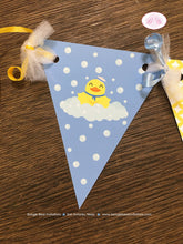 Load image into Gallery viewer, Yellow Rubber Duck Pennant I am 1 Banner Birthday Party Highchair Blue Little Duckie Ducky Boy Swim 1st Boogie Bear Invitations Terry Theme