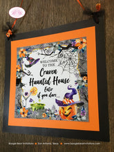 Load image into Gallery viewer, Halloween Witch Birthday Party Door Banner Haunted House Pumpkin Hat Cocktail Spiderweb Orange Black Boogie Bear Invitations Craven Theme