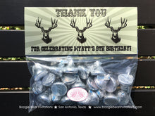 Load image into Gallery viewer, Deer Hunting Birthday Party Treat Bag Toppers Folded Favor Label Hunting Bust Wild Head Camo Antlers Boy Boogie Bear Invitations Wyatt Theme