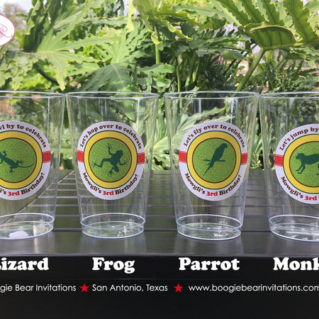 Rain Forest Birthday Party Beverage Cups Plastic Drink Girl Boy Rainforest Tropical Wild Jungle Amazon Boogie Bear Invitations Mowgli Theme