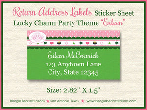 Lucky Charm Birthday Party Invitation Photo Pink St. Patrick's Day Girl 1st Boogie Bear Invitations Eileen Theme Paperless Printable Printed
