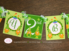 Load image into Gallery viewer, St. Patrick&#39;s Day Gnomes Happy Birthday Banner Party Boy Girl Lucky Green Orange 1st 2nd 3rd 4th 5th Boogie Bear Invitations Tristan Theme