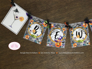 Halloween Hat Witch Party Name Banner Haunted House Pumpkin Hat Cocktail Spiderweb Orange Black Forest Boogie Bear Invitations Craven Theme