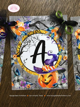 Load image into Gallery viewer, Witch Hat Party Happy Halloween Banner Haunted House Pumpkin Hat Cocktail Spiderweb Orange Black Forest Boogie Bear Invitations Craven Theme